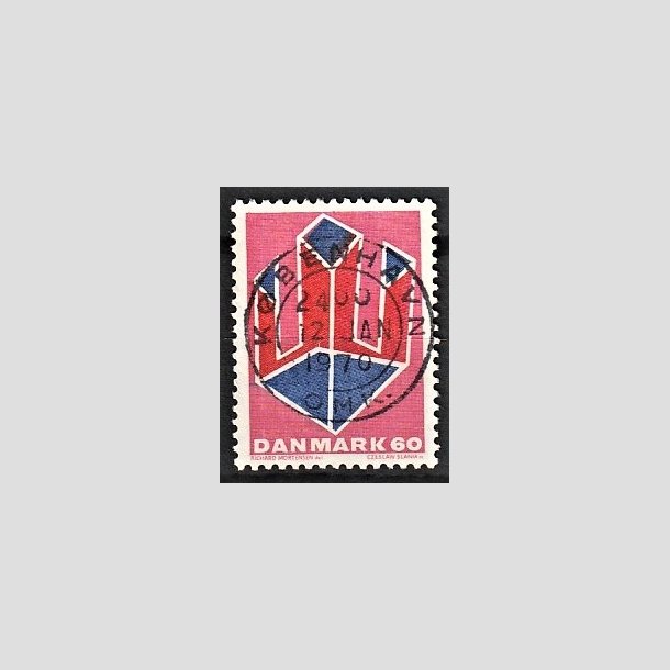 FRIMRKER DANMARK | 1969 - AFA 489 - Non-figurativ tegning - 60 re lillard/rd/bl - Pragt Stemplet