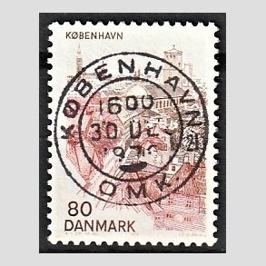 FRIM�RKER DANMARK | 1976 - AFA 614 - K�benhavn - 80 �re brun/brunr�d - Pragt Stemplet K�benhavn