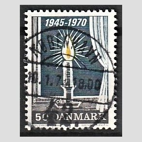 FRIM�RKER DANMARK | 1970 - AFA 496 - Danmark bes�ttelses oph�r 25 �r - 50 �re brun/gul/gr� - Pragt Stemplet K�benhavn