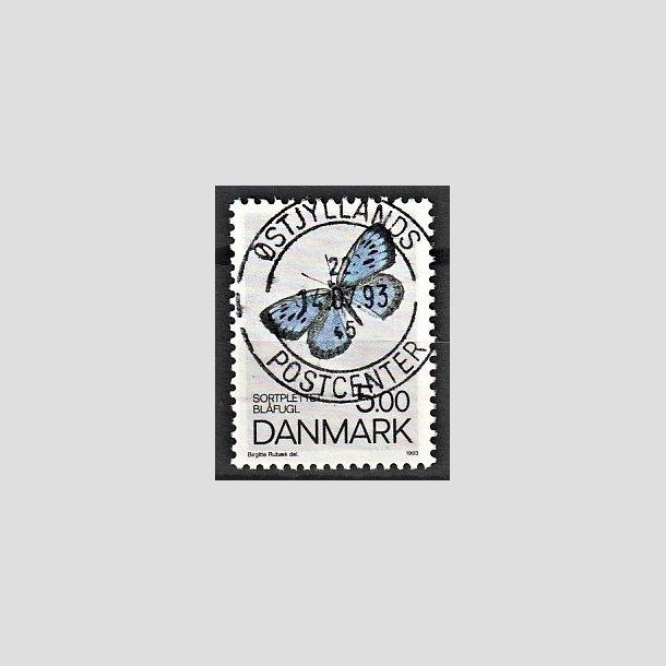 FRIMRKER DANMARK | 1993 - AFA 1038 - Danske sommerfugle - 5,00 Kr. flerfarvet - Pragt Stemplet