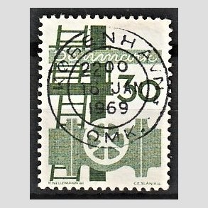 FRIM�RKER DANMARK | 1968 - AFA 473 - Danmarks industri - 30 �re gr�n - Pragt Stemplet