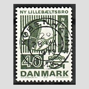 FRIM�RKER DANMARK | 1972 - AFA 534 - Trafiktekniske anl�g - 40 �re gr�n - Pragt Stemplet