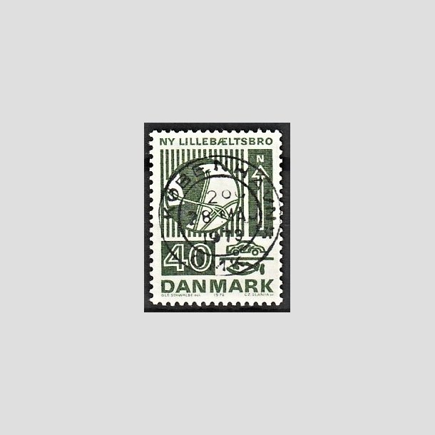 FRIMRKER DANMARK | 1972 - AFA 534 - Trafiktekniske anlg - 40 re grn - Pragt Stemplet