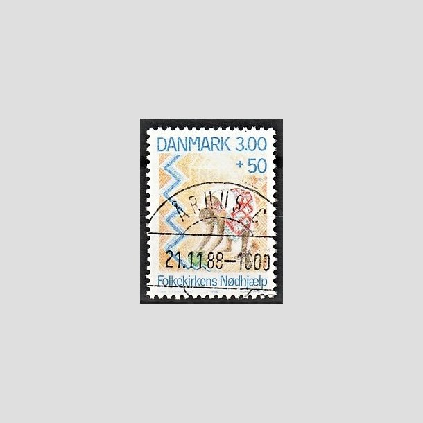 FRIMRKER DANMARK | 1988 - AFA 907 - Folkekirkens Ndhjlp - 3,00 Kr. + 50 re flerfarvet - Pragt Stemplet