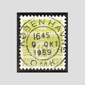 FRIM�RKER DANMARK | 1952-53 - AFA 335 - B�lgelinie 12 �re lysgr�n - Lux Stemplet 