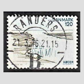FRIM�RKER DANMARK | 1975 - AFA 600 - S�nderjylland - 120 �re m�rkgr�n/m�rkbl� - Pragt Stemplet Randers