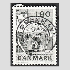 FRIM�RKER DANMARK | 1978 - AFA 666 - Dansk fiskeri - 1,80 Kr. sortgr�n - Pragt Stemplet