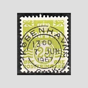 FRIM�RKER DANMARK | 1965 - AFA 430 - B�lgelinie 25 �re lysgr�n - Lux Stemplet