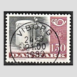 FRIM�RKER DANMARK | 1980 - AFA 704 - F�llesnordisk udgave - 1.30 Kr.r�d/sort - Pragt Stemplet