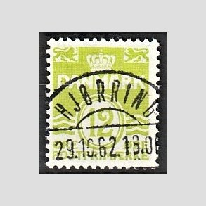 FRIM�RKER DANMARK | 1952-53 - AFA 335 - B�lgelinie 12 �re lysgr�n - Lux Stemplet