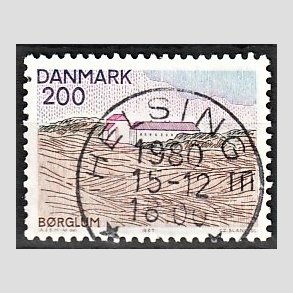 FRIM�RKER DANMARK | 1980 - AFA 702 - Nord for Limfjorden - 200 �re flerfarvet - Pragt Stemplet Helsinge