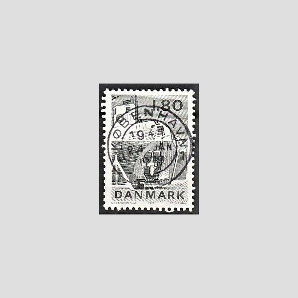 FRIMRKER DANMARK | 1978 - AFA 666 - Dansk fiskeri - 1,80 Kr. sortgrn - Pragt Stemplet