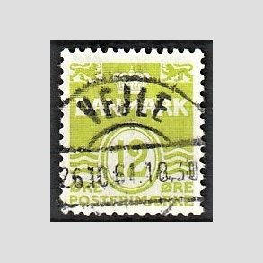 FRIM�RKER DANMARK | 1952-53 - AFA 335 - B�lgelinie 12 �re lysgr�n - Lux Stemplet