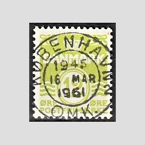 FRIM�RKER DANMARK | 1952-53 - AFA 335 - B�lgelinie 12 �re lysgr�n - Lux Stemplet 