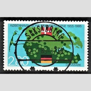 FRIM�RKER DANMARK | 1985 - AFA 826 - K�benhavn-Bonn - 2,80 Kr. flerfarvet - Pragt Stemplet