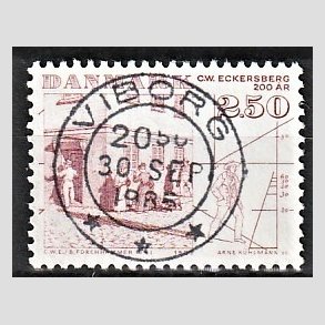 FRIM�RKER DANMARK | 1983 - AFA 788 - C.W Eckersberg - 2,50 Kr. r�d - Pragt Stemplet Viborg