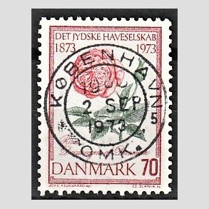 FRIM�RKER DANMARK | 1973 - AFA 546 - Jydske Haveselskab 100 �r - 70 �re rosa/gr�n/r�d - Pragt Stemplet