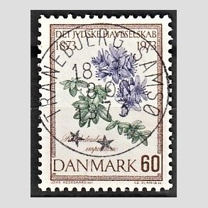 FRIM�RKER DANMARK | 1973 - AFA 545 - Jydske Haveselskab 100 �r - 60 �re dybviolet/gr�n/brun - Pragt Stemplet Tranebjerg