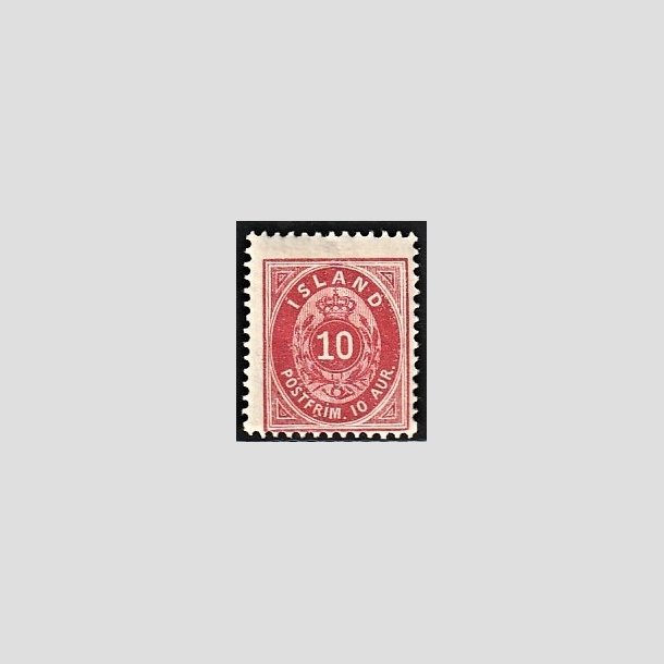 FRIMRKER ISLAND | 1875-76 - AFA 8B - 10 aur rosa tk. 12 3/4 - Ubrugt