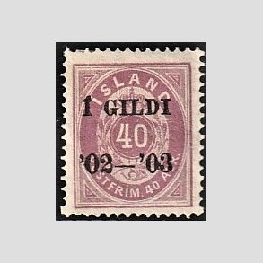 FRIMRKER ISLAND | 1902 - AFA 32 - I GILDI - 40 aur lilla tk. 14 - Ubrugt