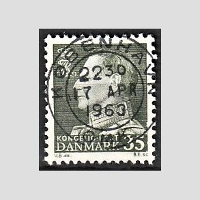 FRIMRKER DANMARK | 1961-62 - AFA 395 - Fr. IX 35 re mrkgrn - Lux Stemplet