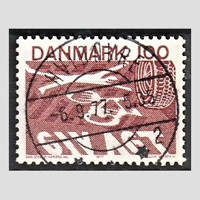 FRIMRKER DANMARK | 1977 - AFA 634 - Ny frdselslov - 100 re rdbrun - Pragt Stemplet