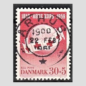 FRIMRKER DANMARK | 1959 - AFA 378 - Rde Kors - 30 + 5 re rd - Pragt Stemplet