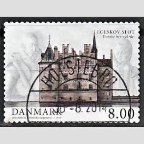 FRIM�RKER DANMARK | 2013 - AFA 1738 - Danske herreg�rde II - 8,00 Kr. flerfarvet - Pragt Stemplet Holstebro