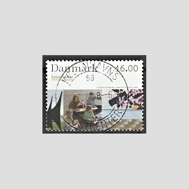 FRIMRKER DANMARK | 2008 - AFA 1542 - Kunstmuseet Louisiana - 16,00 Kr. flerfarvet - Pragt Stemplet