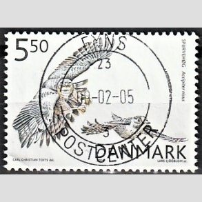 FRIM�RKER DANMARK | 2004 - AFA 1410 - Rovfugle i Danmark - 5,50 Kr. Spurveh�g - Pragt Stemplet