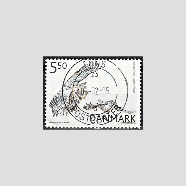 FRIMRKER DANMARK | 2004 - AFA 1410 - Rovfugle i Danmark - 5,50 Kr. Spurvehg - Pragt Stemplet