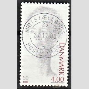 FRIMRKER DANMARK | 2000 - AFA 1239 - Droning Margrethe 60 r - 4,00 Kr. rdbrun/gr - Pragt Stemplet