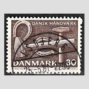 FRIM�RKER DANMARK | 1977 - AFA 641 - Dansk h�ndv�rk - 80 �re brun - Pragt Stemplet Esbjerg