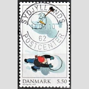 FRIM�RKER DANMARK | 2009 - AFA 1595 - Leg i sneen - 5,50 Kr. flerfarvet - Lux Stemplet