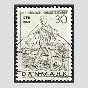 FRIM�RKER DANMARK | 1969 - AFA 477 - Landhusholdningsselskabet 200 �r - 30 �re gr�n - Pragt Stemplet