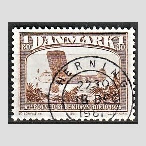 FRIM�RKER DANMARK | 1981 - AFA 738 - Flyvning - 1,30 Kr. brun - Pragt Stemplet Herning