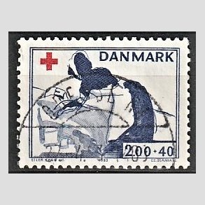 FRIMRKER DANMARK | 1983 - AFA 764 - Dansk Rde Kors - 2,00 Kr. + 40 re rd/bl - Pragt Stemplet