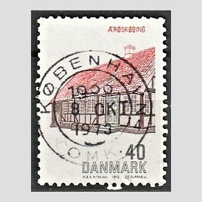 FRIM�RKER DANMARK | 1972 - AFA 538 - Dansk bygningskunst - 40 �re r�d/brun/sort - Pragt Stemplet