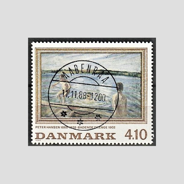 FRIMRKER DANMARK | 1988 - AFA 921 - Peter Hansen - 4,10 Kr. flerfarvet - Pragt Stemplet Aabenraa