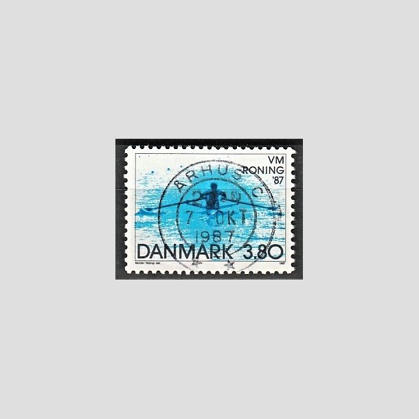 FRIMRKER DANMARK | 1987 - AFA 887 - WM i roning - 3,80 Kr. bl - Pragt Stemplet