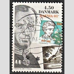 FRIMRKER DANMARK | 2001 - AFA 1295 - HAFNIA 01 UDSTILLING - 4,50 Kr. flerfarvet - Pragt Stemplet