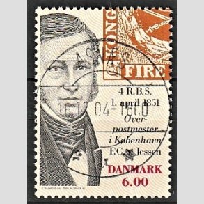 FRIMRKER DANMARK | 2001 - AFA 1278 - Frimrket 150 r - 6,00 Kr. flerfarvet - Pragt Stemplet