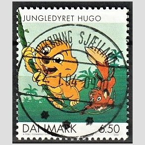 FRIMRKER DANMARK | 2002 - AFA 1309 - Danske tegneserier - 6,50 Kr. Jungledyret Hugo - Pragt Stemplet
