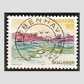 FRIM�RKER DANMARK | 1977 - AFA 638 - Lansdel Sydjylland - 90 �re flerfarvet - Pragt Stemplet K�benhavn