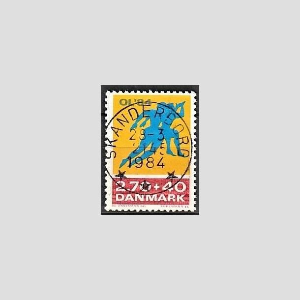 FRIMRKER DANMARK | 1984 - AFA 798 - Olympiske Lege 1984 - 2,70 Kr. + 40 re gul/rd/bl - Pragt Stemplet