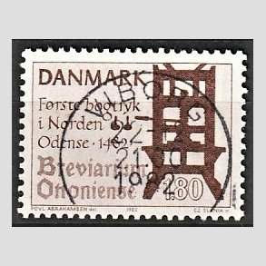 FRIM�RKER DANMARK | 1982 - AFA 760 - Bogtryk 500 �r. - 1,80 Kr. brun - Lux Stemplet Viborg