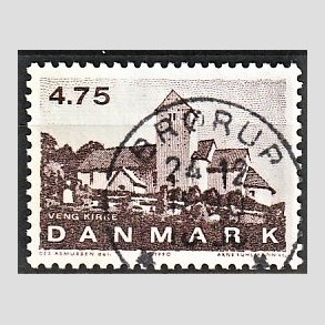 FRIMRKER DANMARK | 1990 - AFA 975 - Jyske landsbykirker - 4,75 Kr. brun - Pragt Stemplet