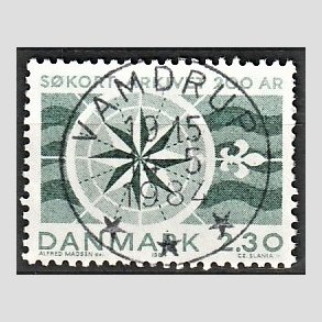 FRIM�RKER DANMARK | 1984 - AFA 799 - S�kortarkivet 200 �r - 2,30 Kr. gr�n - Pragt Stemplet