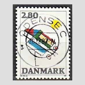 FRIM�RKER DANMARK | 1987 - AFA 891 - Kunst - 2,80 Kr. flerfarvet - Pragt Stemplet Odense C