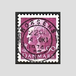 FRIMRKER DANMARK | 1974 - AFA 562 - Dronning Margrethe - 90 re violet - Pragt Stemplet